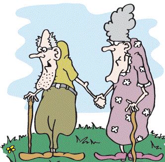 Old couple cartoon