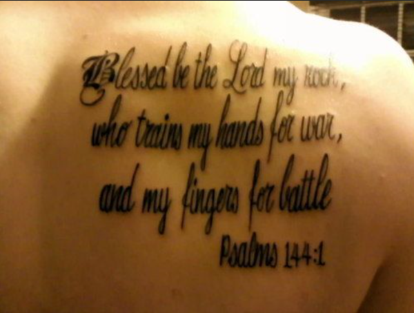 Military psalm tattoo